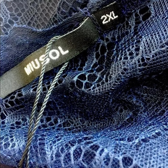 MIUSOL Cute 40-50s Pin-Up-Girl Navy Blue Lace Fit & Flair Dress Plus Sz 2X NEW! - Picture 7 of 11